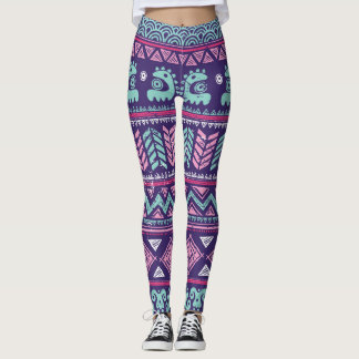 Leggings Ethnique Tribale : Motif coloré sans couture.