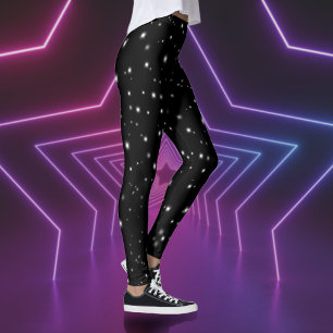 Leggings Étincelles de lumière noir et blanc