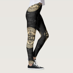 Leggings Étiquette de poison de style vintage Strychnine