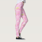 Leggings Étiquettes de fleur rose à double fleur (Droite)