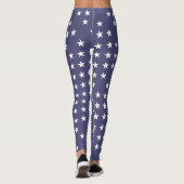 Leggings étoile blanche de l'union jack sur bleu (Dos)