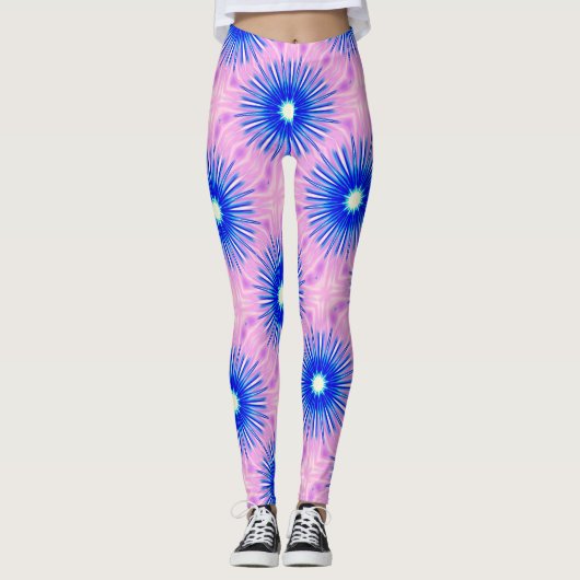 Leggings étoile bleue éclatante rose (Devant)