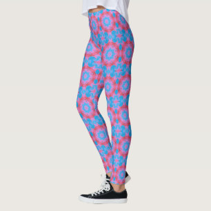 Leggings Étoile bohème rose et bleue
