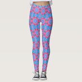 Leggings Étoile bohème rose et bleue (Devant)