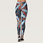 Leggings étoile cosmique rayons brun bleu (Dos)