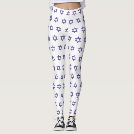 Leggings Étoile de David violette sans couture (Devant)