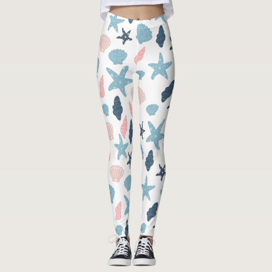 Leggings Étoile de mer nautique (Devant)