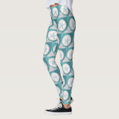 Leggings Étoile de mer sarcelle et dollar de sable plage (Gauche)