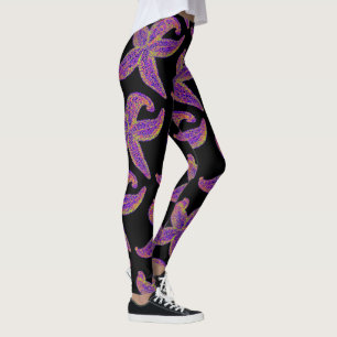 Leggings étoile de mer violette Thunder_Cove noir