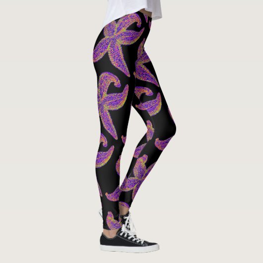 Leggings étoile de mer violette Thunder_Cove noir (Droite)