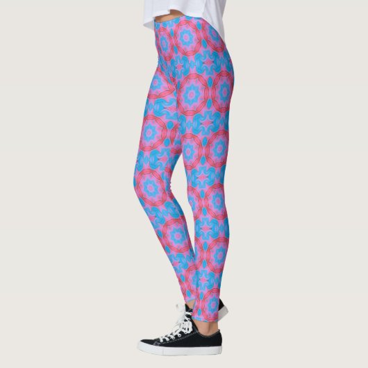 Leggings Etoile orientale rose et bleu (Gauche)