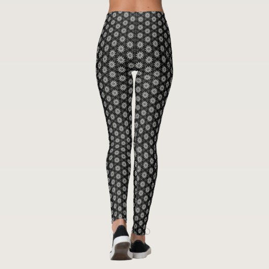Leggings Étoile persane noire et blanche (Dos)