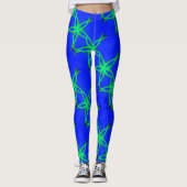 Leggings étoile verte connectée bleu (Devant)