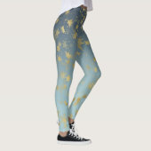 Leggings Étoiles Aqua Blue Gold Ombre (Droite)