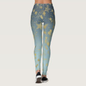 Leggings Étoiles Aqua Blue Gold Ombre (Dos)