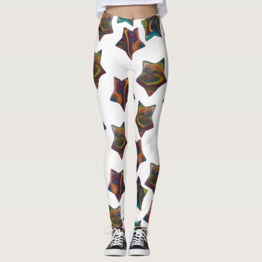 Leggings Étoiles Arc-en-ciel multiples (Devant)