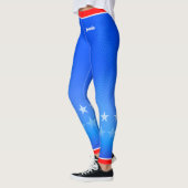 Leggings Étoiles avec votre nom sur Bright Blue (Gauche)