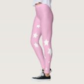 Leggings étoiles blanches roses (Gauche)