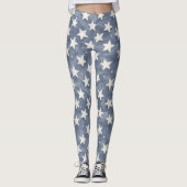 Leggings Étoiles Bleu Blanc (Devant)