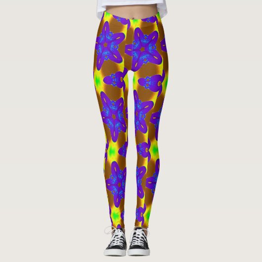 Leggings étoiles bleu/violet profond motif (Devant)