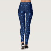 Leggings Étoiles bleues brillantes sur bleu (Dos)