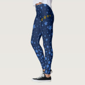 Leggings Étoiles bleues brillantes sur bleu (Gauche)
