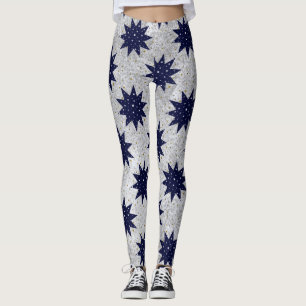 Leggings Étoiles bleues et étoiles de blanc et étoiles