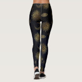 Leggings Étoiles célestes Blue Gold Sun Moon (Dos)
