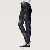 Leggings Étoiles célestes Blue Gold Sun Moon (Gauche)