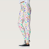 Leggings Étoiles colorées blanches  (Gauche)