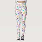 Leggings Étoiles colorées blanches  (Devant)