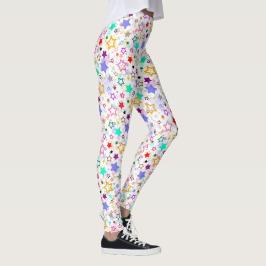 Leggings Étoiles colorées blanches  (Droite)