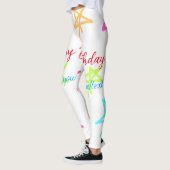 Leggings Etoiles colorées heureux anniversaire ajouter nom  (Gauche)