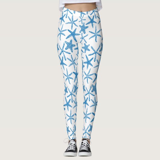 Leggings étoiles de mer en bleu (Devant)