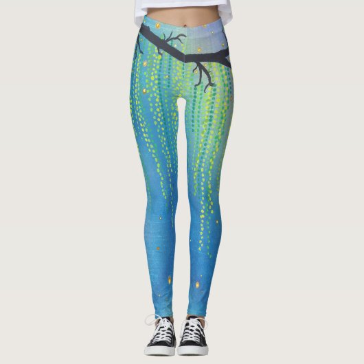 Leggings Étoiles de nuit et éclairs (Devant)