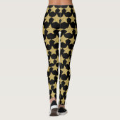 Leggings Etoiles de Parties scintillant d'or Noir (Dos)