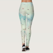 Leggings Étoiles de parties scintillant sur aquarelle marbr (Dos)