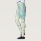 Leggings Étoiles de parties scintillant sur aquarelle marbr (Gauche)