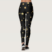 Leggings Étoiles d'or sur l'arrière - plan noir (Dos)