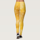 Leggings Étoiles dorées amusantes jaune et blanc (Dos)
