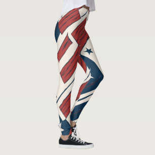 Leggings Étoiles et bandes abstraites 4 juillet