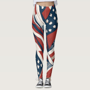 Leggings Étoiles et bandes abstraites du 4 juillet