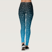 Leggings Étoiles et pattes de lune noir/bleu (Dos)