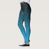 Leggings Étoiles et pattes de lune noir/bleu (Gauche)