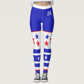 Leggings Étoiles et rayures monogrammes (Devant)