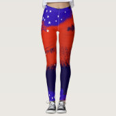 Leggings étoiles et rayures, patriotique américain (Devant)