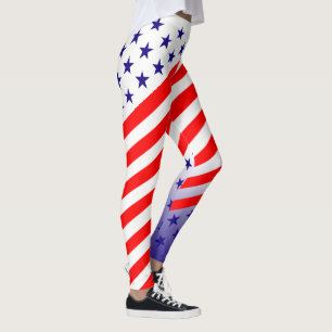 Leggings Étoiles et rayures patriotiques USA