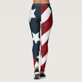 Leggings étoiles et rayures rouges blanches et bleues (Dos)