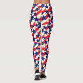 Leggings Étoiles et Rayures Rouges, Blanches et Bleues (Dos)