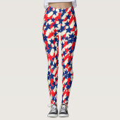 Leggings Étoiles et Rayures Rouges, Blanches et Bleues (Devant)